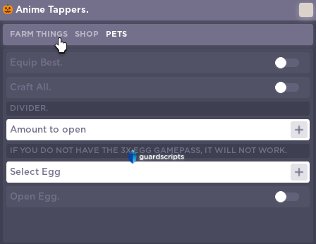 Anime Tappers | GUI | AUTO EGGS - [🛡️]