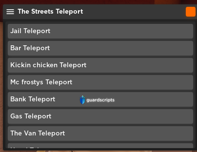 The Streets | TELEPORTS GUI SCRIPT - April 2022
