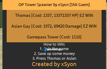 totally normal tower defense gaem | GUI SCRIPT - April 2022