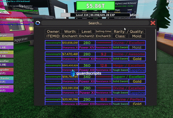 Sword Factory SWORD WATCHER GUI - SEE YOUR SWORDS BEING MADE AND WHEN THEY SELL - MORE SOON! - July 2022